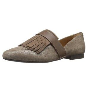 NEW! G.H. Bass & Co "Harlow" D'orsay Flat Metallic Brown Suede Weejuns - 8